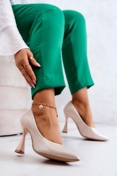 Модні шкіряні туфлі Lewski Shoes 3181 Beige