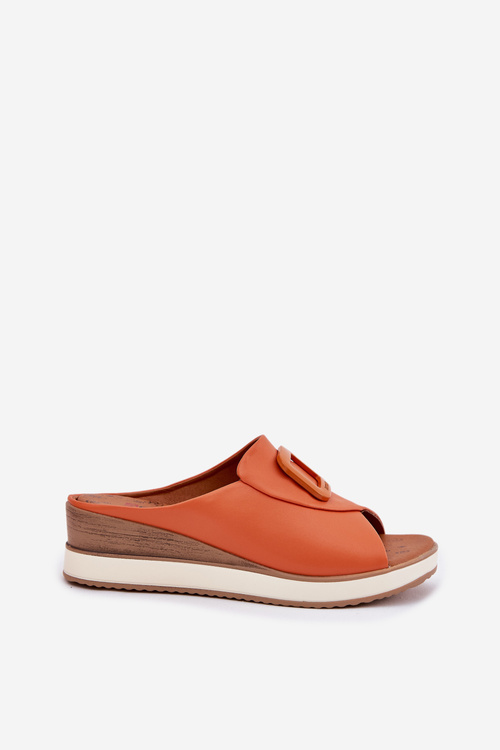 Жіночі шкіряні сандалі на платформі Artiker 56C2149 помаранчеві