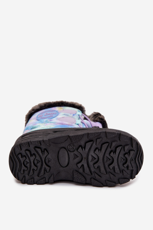 Дитячі зимові черевики для дівчаток з хутром та еластиком Lee Cooper LCJ-25-10-3778 Фіолетовий