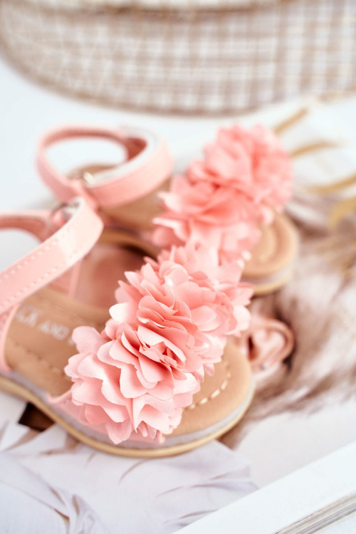 Дитячі босоніжки на липучці світяться рожеві Мілена