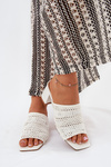 Жіночі Сандалі З Плетінням На Каблуці Білі Ciariloria