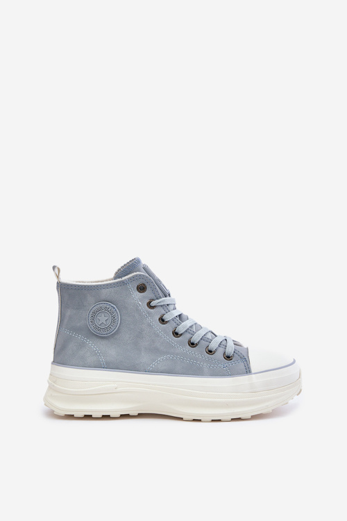 Теплі жіночі кросівки на платформі Big Star OO274072 Сині