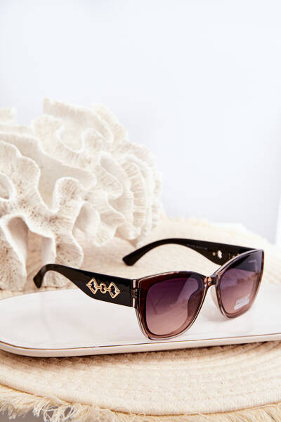 Коричневі жіночі сонцезахисні окуляри UV400