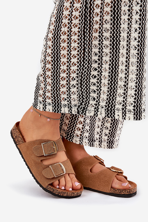 Жіночі Крокси На Пробковій Платформі З Золотими Пряжками Camel Lisavionea