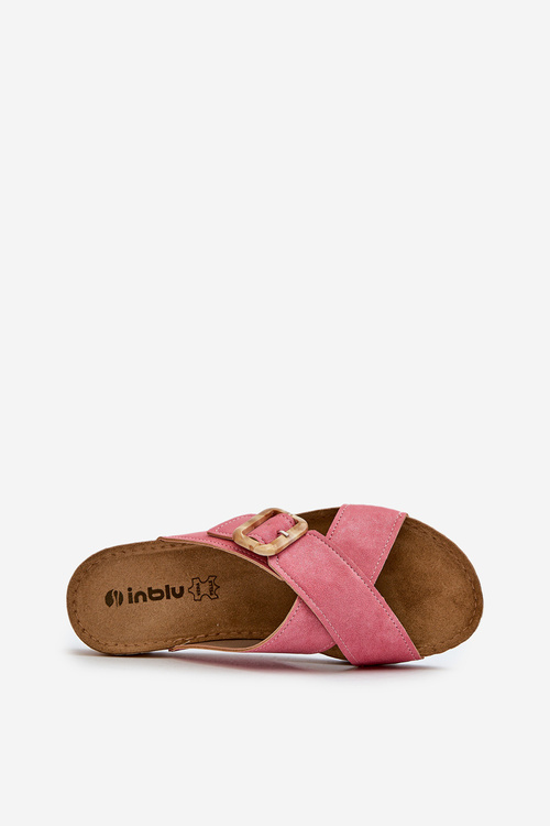 Зручні жіночі шльопанці з пряжкою Inblu VO000012 Рожеві
