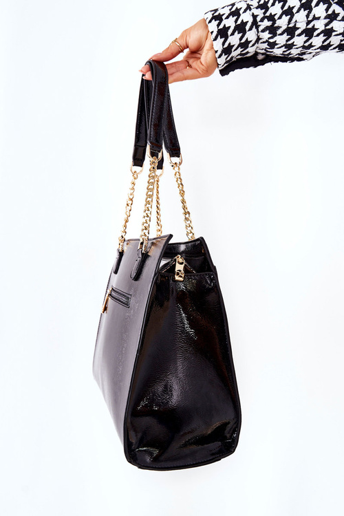 Лакована сумка через плече NOBO L1750 Чорна