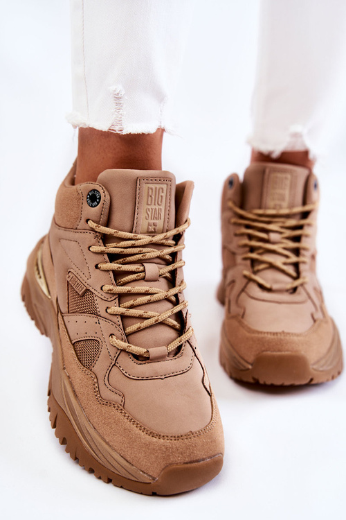 Жіноче високе спортивне взуття Memory Foam System Big Star KK274355 Beige