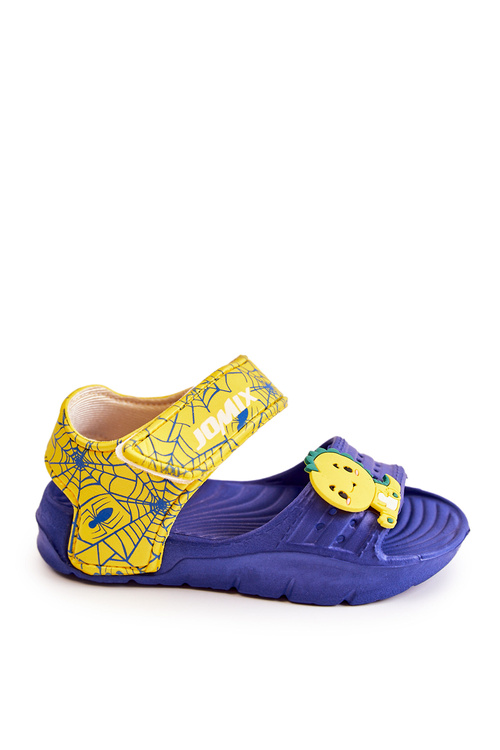 Дитячі світлі босоніжки з декором Navy-Yellow Trusty