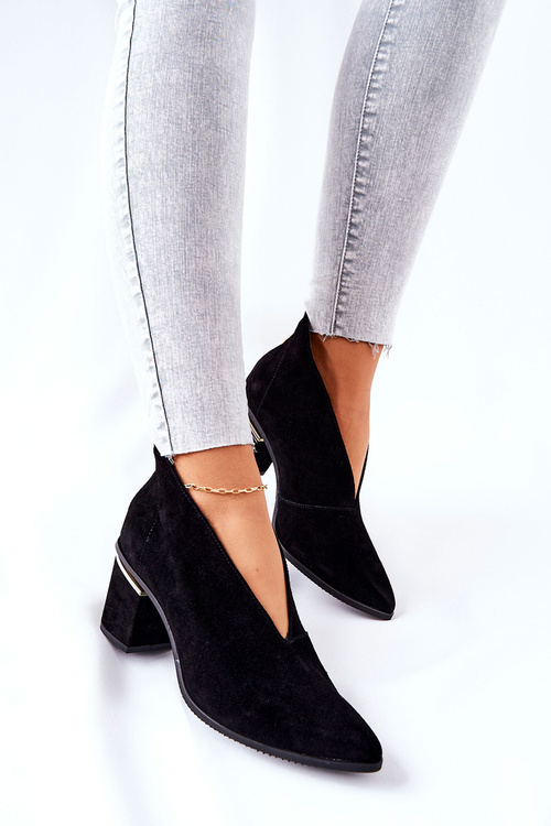 Шкіряні чоботи на підборах Laura Messi Black 2344