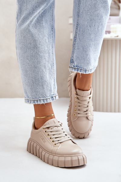 Теплі жіночі кросівки Big Star MM274618 Бежеві