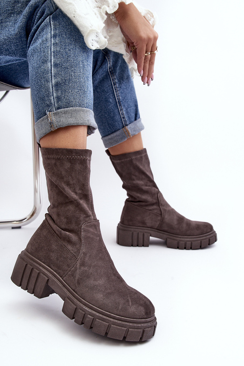 Сірі робочі черевики Divella на плоскій підошві