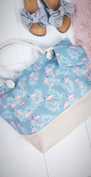 Пляжна велика блакитна сумка Сумка Сумка жіноча фламінго