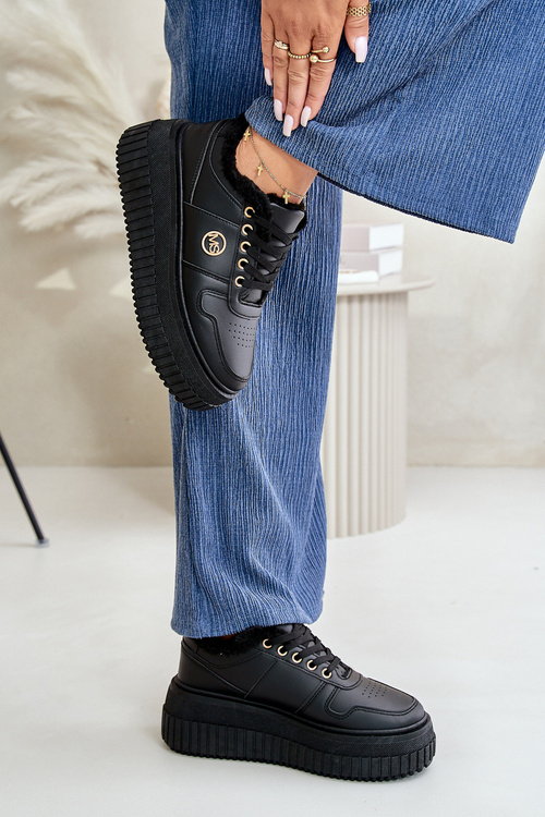 Кросівки жіночі спортивні утеплені на масивній підошві Black Verissha