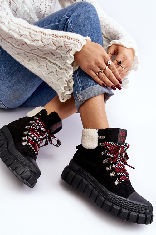 Черевики Trappers на підкладці на товстій підошві Black Ralotta
