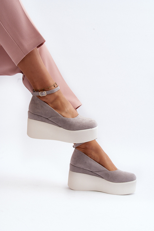 Жіночі сірі еспадрільї Malla на танкетці