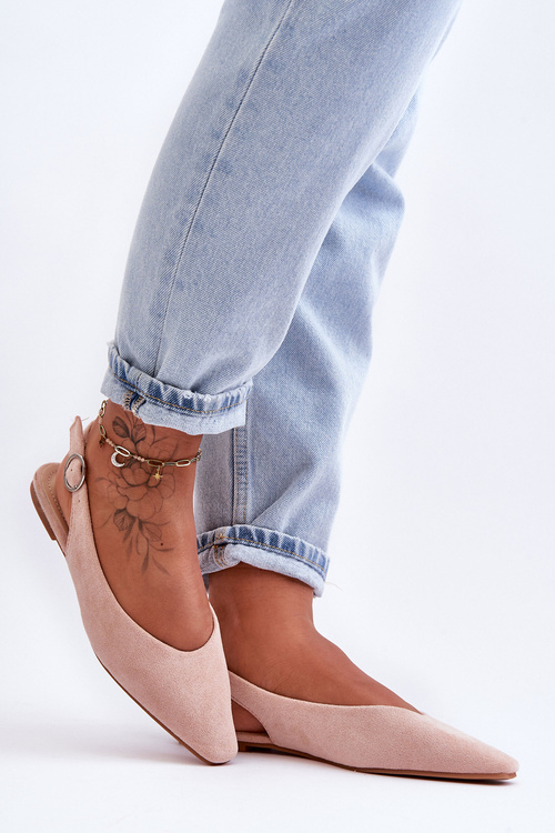 Жіночі замшеві балетки Kenra рожеві