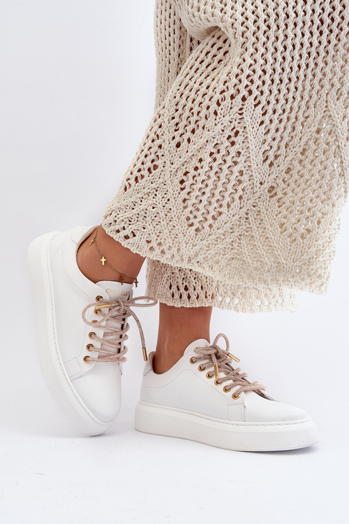 Шкіряне жіноче спортивне взуття CheBello 4362 Біле