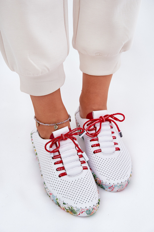 Жіноче Шкіряне Взуття На Танкетці Artiker 56C1799 Біло-Сріблясте