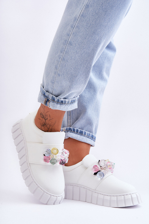 Стильні сліпони напівчеревики з декором White Desire