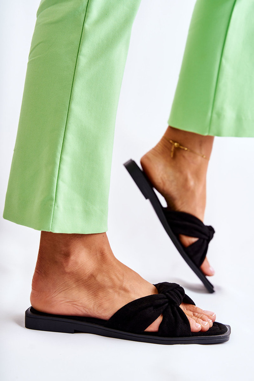 Жіночі модні замшеві тапочки Black Lorrie