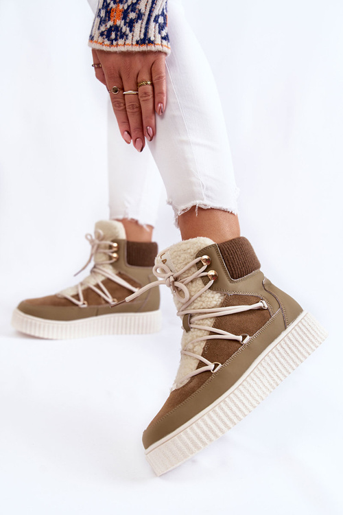 Жіночі зимові черевики La.Fi 280072KH-QN Коричневий-Зелений