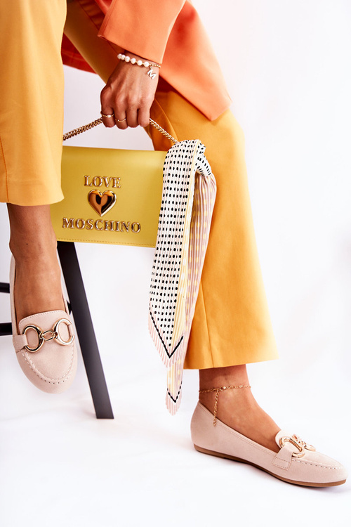 Жіночі замшеві лофери з декором Бежеві реальність