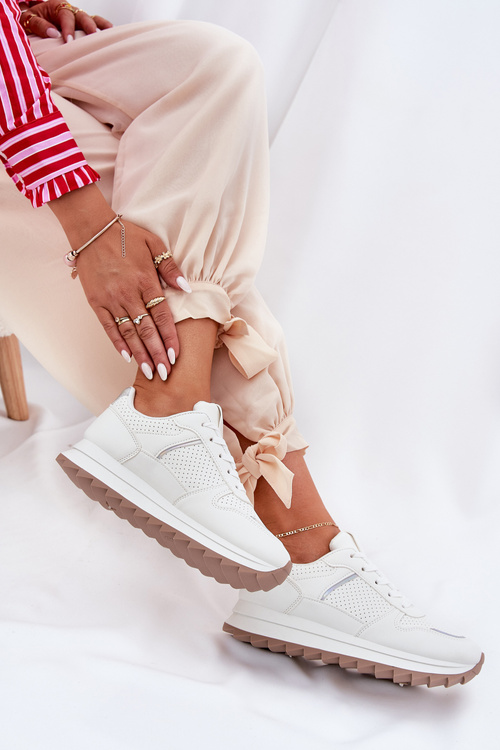 Жіноче Спортивне Взуття На Платформі Білі Yandia