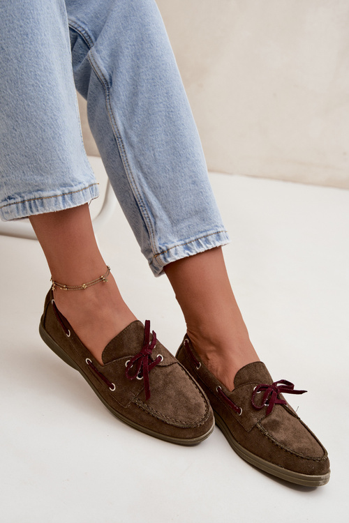 Жіночі мокасини з шнурками Темно-зелений Calivra