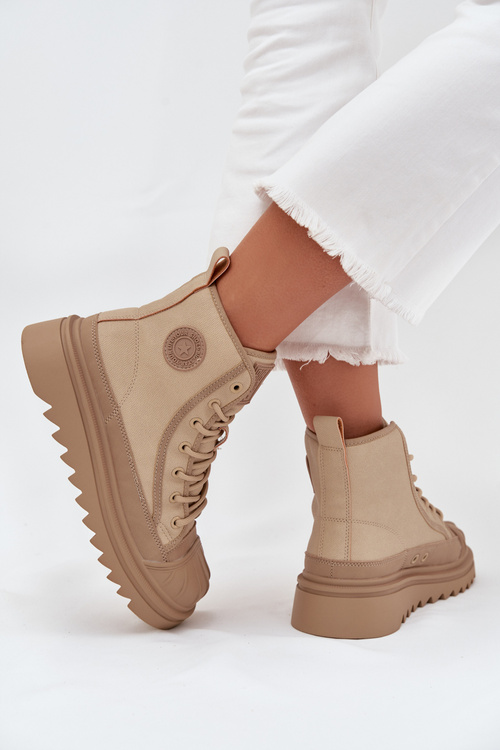 Високі Жіночі Кросівки З Утепленням Big Star OO274A356 Бежеві