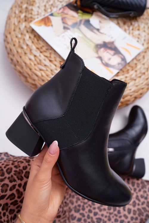 Жіночі шкіряні черевики Laura Messi Black 2034