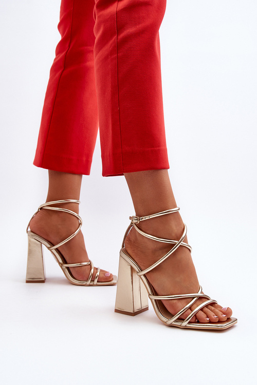 Модні босоніжки на високих підборах Gold Josette