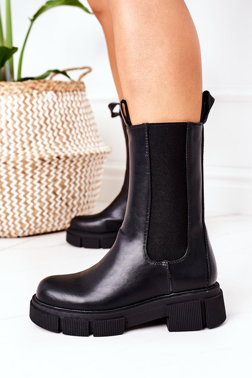 Утеплені черевики челсі чорного кольору Must Have