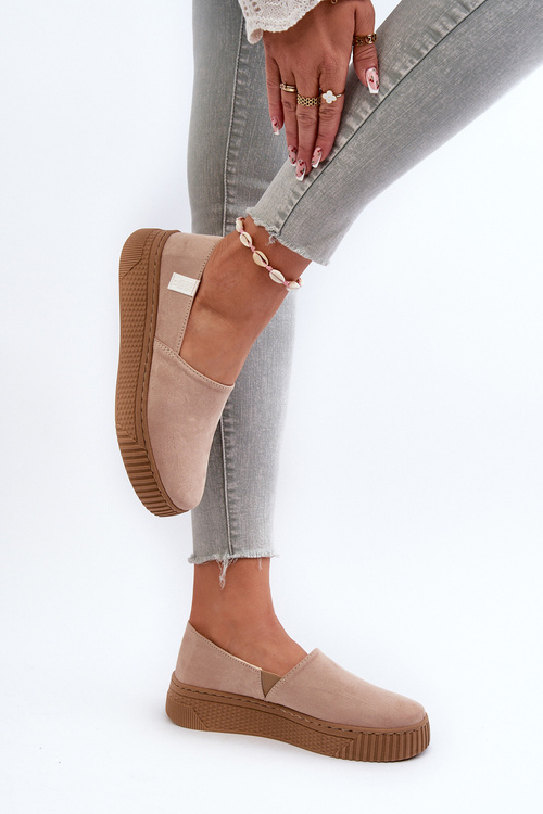 Жіночі кросівки на платформі NN276007 Memory Foam System Beige