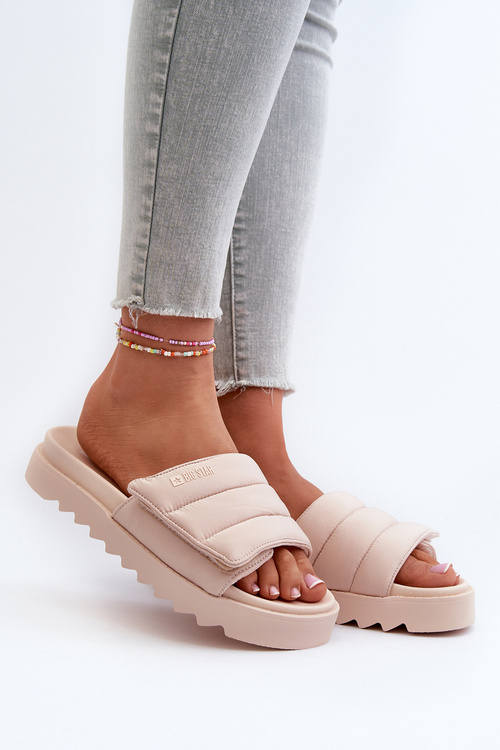 Жіночі шльопанці на платформі Big Star NN274773 Бежеві