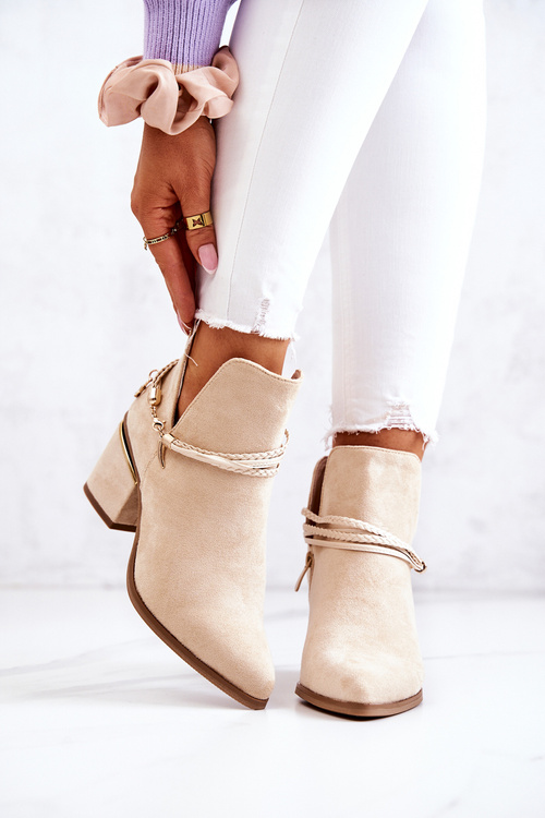 Замшеві ковбойські чоботи в смужку бежеві Inessa