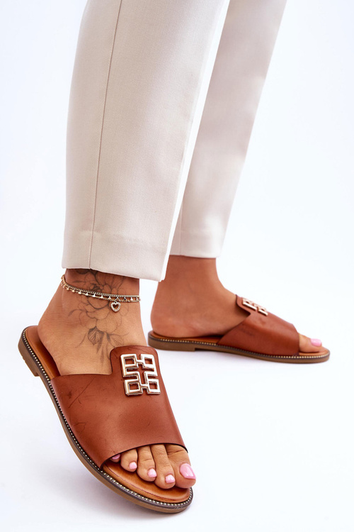 Жіночі зручні модні тапочки з декором Camel Ayanna