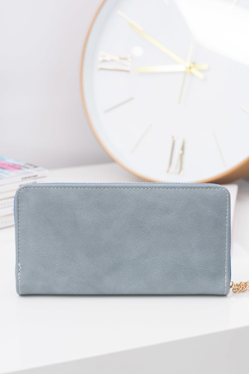 Синій жіночий великий гаманець-брелок Золоте серце