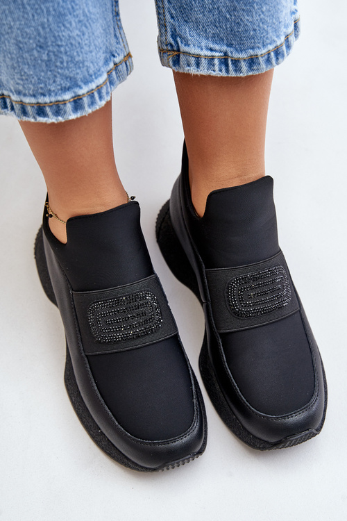 Спортивне взуття на платформі шкіряне чорне Artiker 55C0035