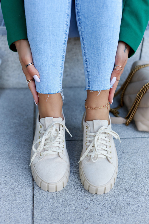 Замшеві броги Lewski Shoes 3163 Світло-бежевий