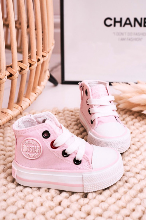 Високі дитячі кросівки на блискавці BIG STAR HH374087 Рожеві