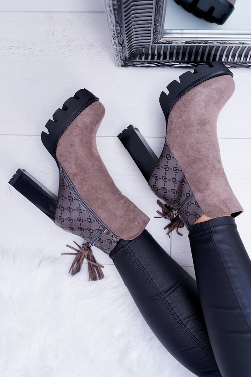 Чоботи жіночі на шпильці Lu Boo Warm Coffe Milky Way