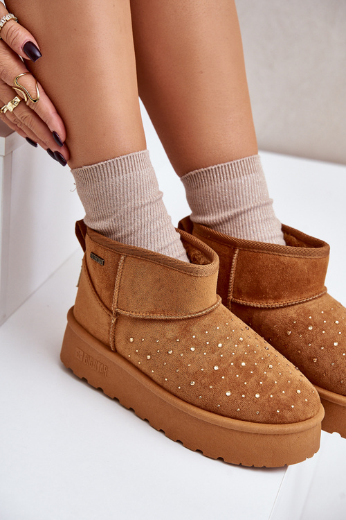 Снігові черевики з декором на платформі Big Star OO274A104 Camel