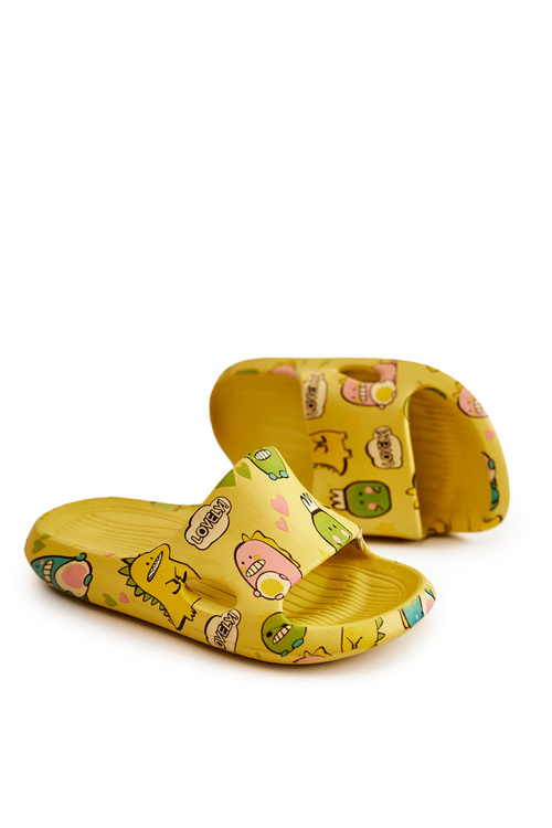 Світлі дитячі тапочки Dinosaurs Yellow Astro
