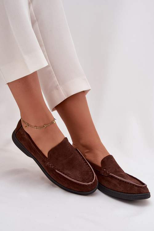 Жіночі мокасини з еко замші шоколадні Tynara