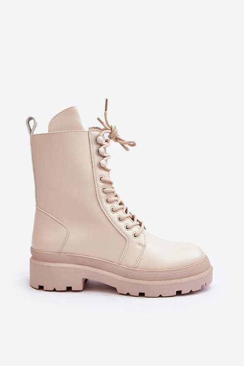 Жіночі робочі черевики з екошкіри світло-бежевий Іран