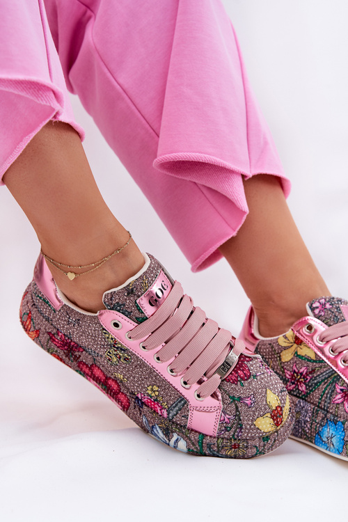 Візерункові кросівки на платформі з декором GOE RR2N4002 Мультikolor