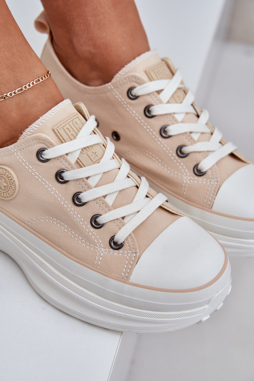 Жіночі Кросівки На Масивній Підошві Big Star NN274127 Бежеві