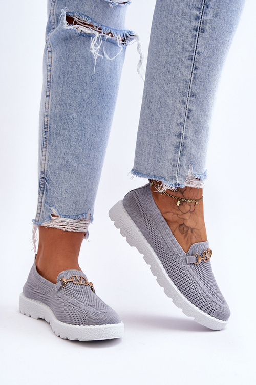 Жіночі сліпони з прикрасами сірі Alena