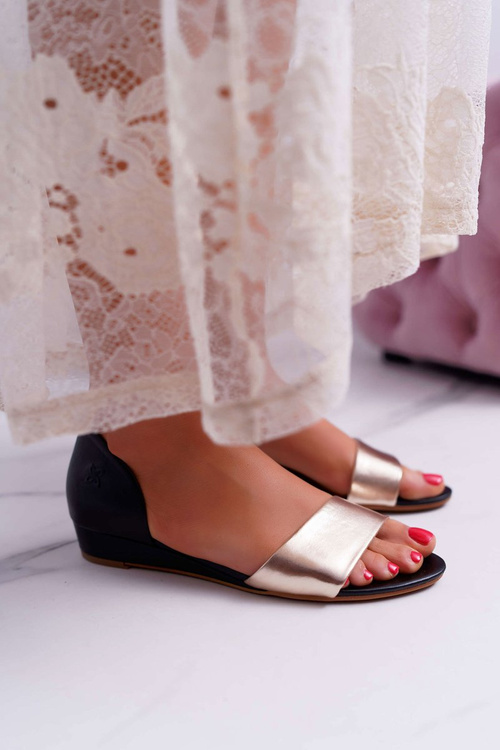 Шкіряні сандалі Maciejka 1971-46 чорно-золоті