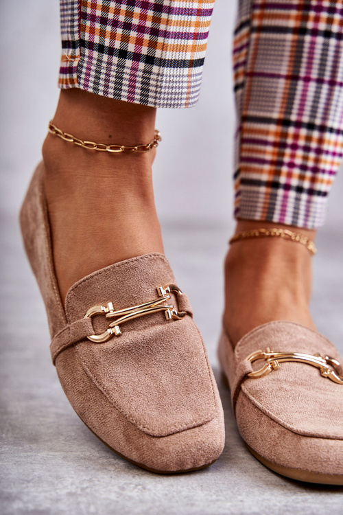 Замшеві класичні лофери темно-бежеві Roddie